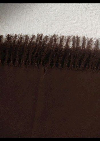 Kahverengi Püsküllü Kadın Şal - Görsel 5