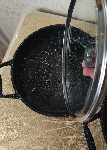 Siyah Granit Görünümlü Tencere Seti - Görsel 4