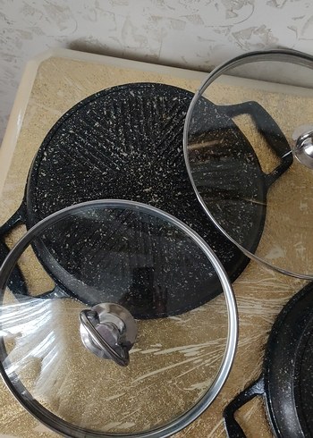 Siyah Granit Görünümlü Tencere Seti - Görsel 6