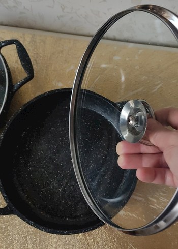 Siyah Granit Görünümlü Tencere Seti - Görsel 3