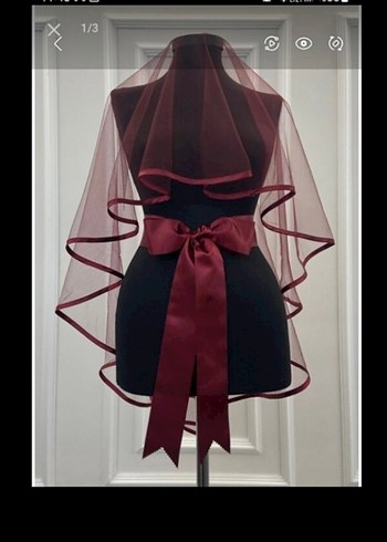 Bordo Drapeli Gotik Düğün Aksesuarı