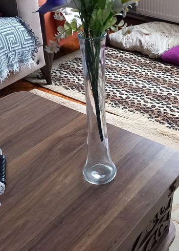 Şeffaf Uzun İnce Cam Vazo