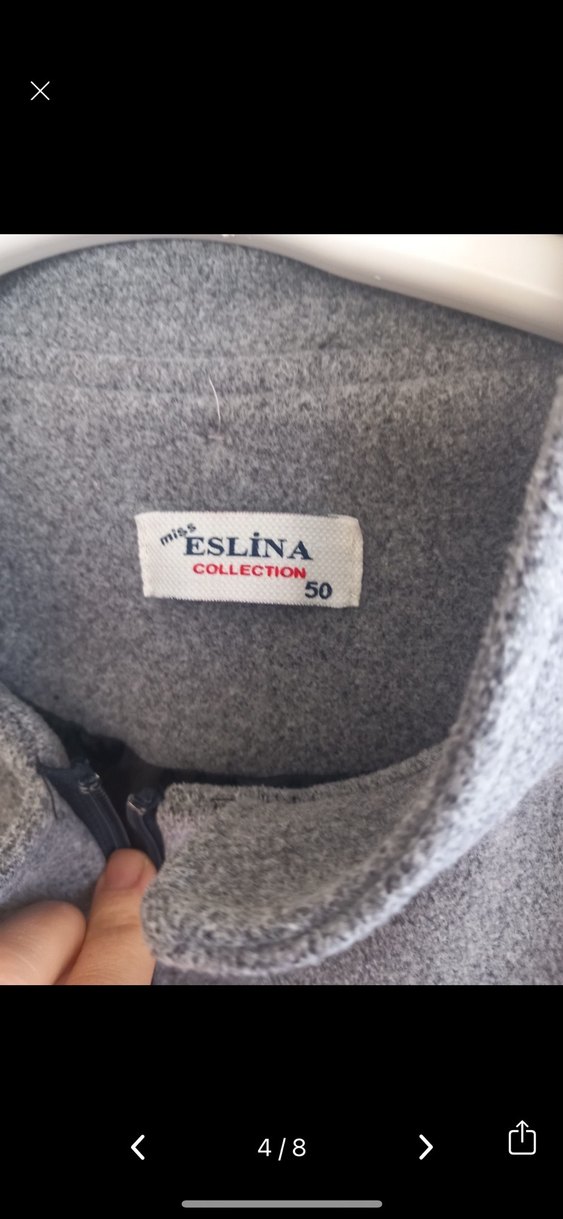 Kadın Gri Uzun Düğmeli Kaban - Görsel 3