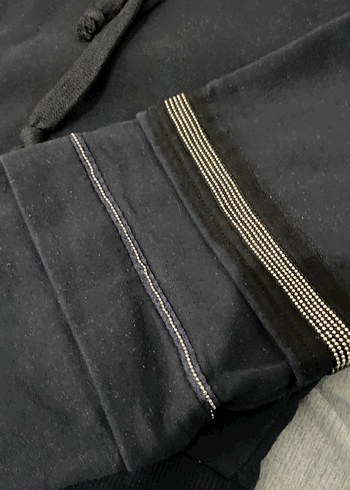 Lacivert Kapüşonlu Fermuarlı Kadın Sweatshirt - Görsel 3