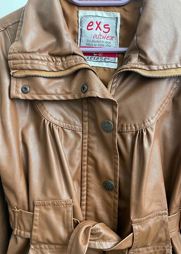 Popüler belden oturtmalı deri ceket - Görsel 3