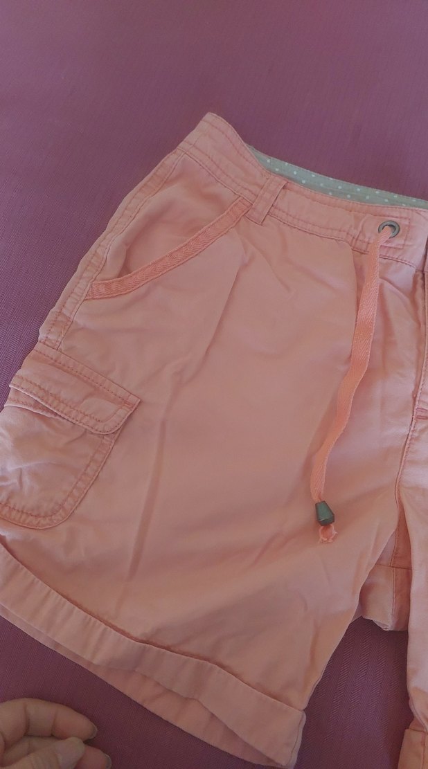 Pudra rengi Kadın Mini Rahat Şort - Görsel 3
