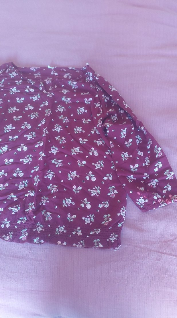 Bordo Uzun Kollu Bluz - Görsel 2