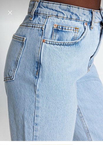34 Beden mavi Renk Kadın Mavi Denim Normal Kesim Midi Jean