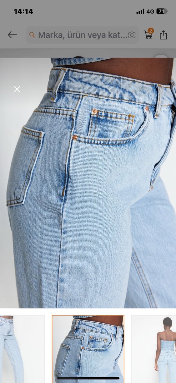 Kadın Mavi Denim Normal Kesim Midi Jean - Görsel 3