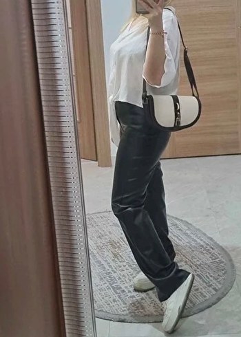 Kahveregi Deri Tokalı Kadın Çanta - Görsel 6