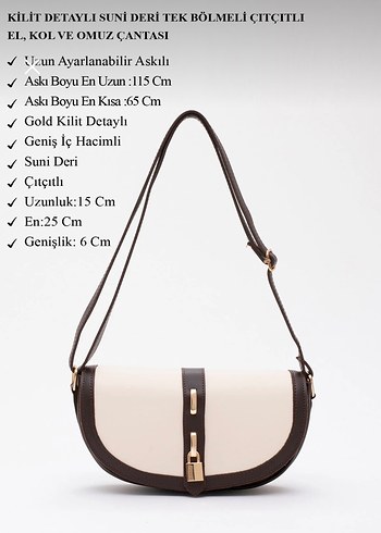 Kahveregi Deri Tokalı Kadın Çanta - Görsel 2