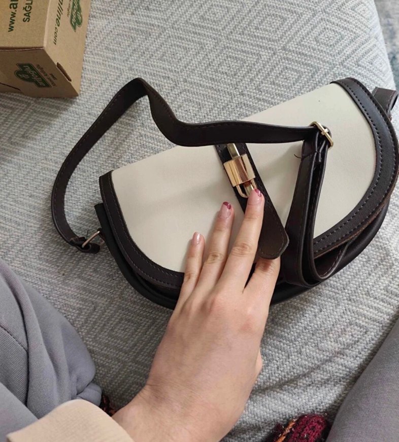 Kahveregi Deri Tokalı Kadın Çanta - Görsel 5