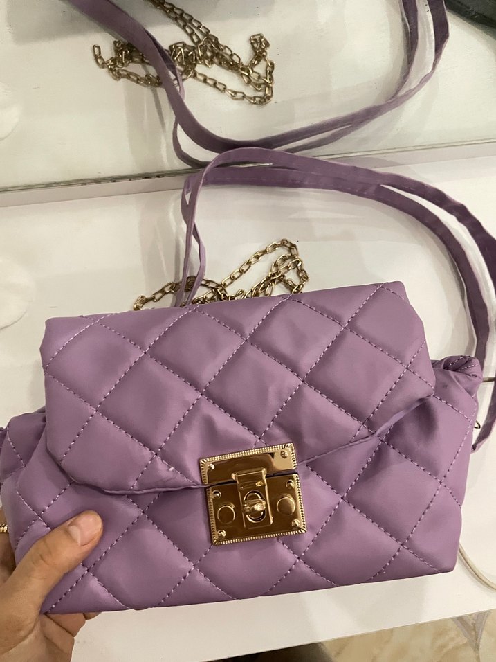 Lila omuz çantası - Görsel 5