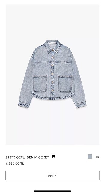 Zara marka orijinal yeni sezon denim ceket