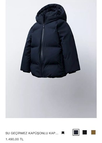 Zara marka Orjinal yeni sezon Su Geçirmez Mont