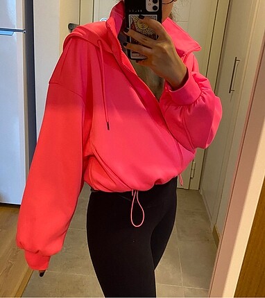 Zara pembe sweatshirt hirka