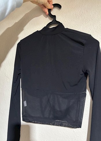 Siyah Yüksek Yakalı Uzun Kollu Bluz - Görsel 2