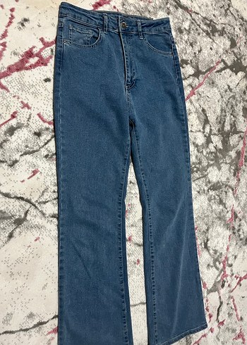 Kadın Mavi Denim Kot Pantolon - Görsel 2