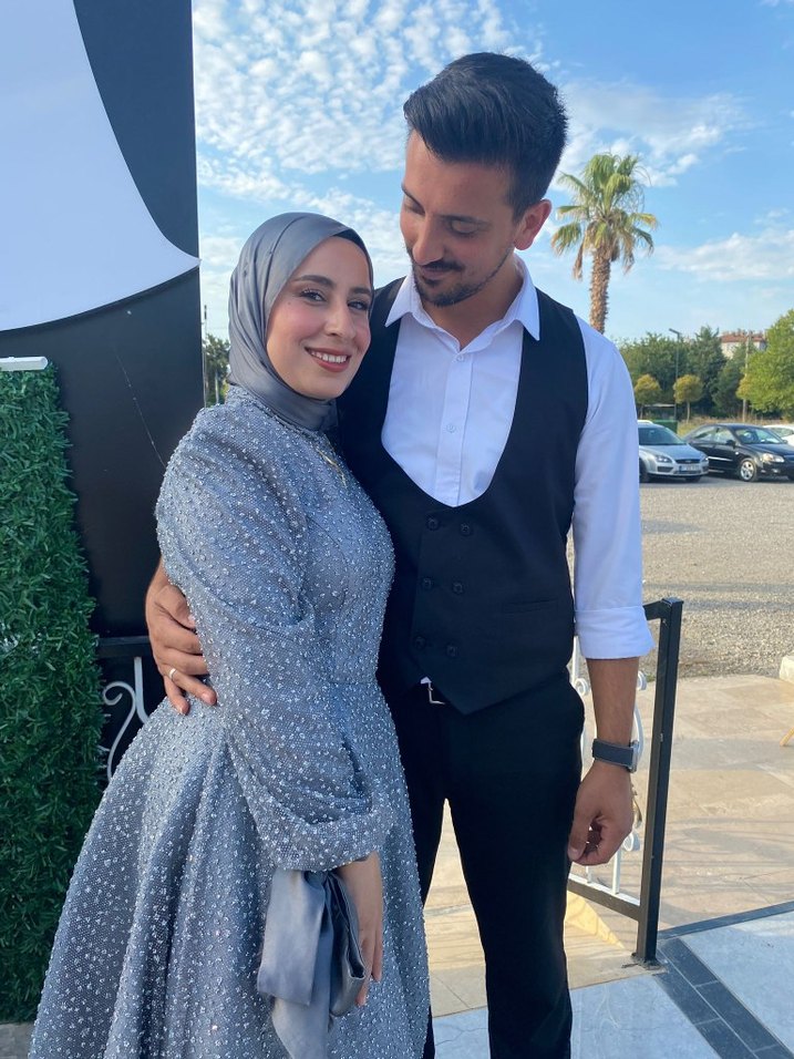 Uzun Kollu Gri Abiye Kadın Elbise #Abiye - Görsel 2