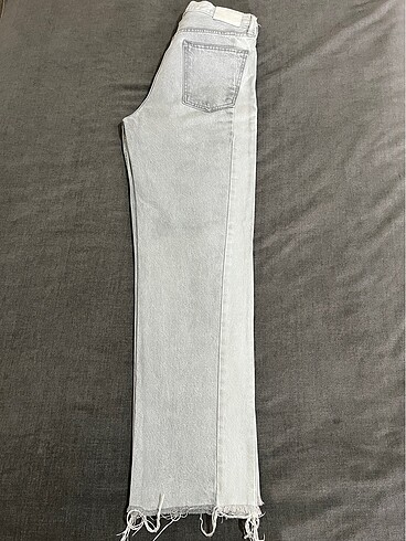 38 Beden gri Renk Mango Çift Renkli 5 Cepli Denim Jean