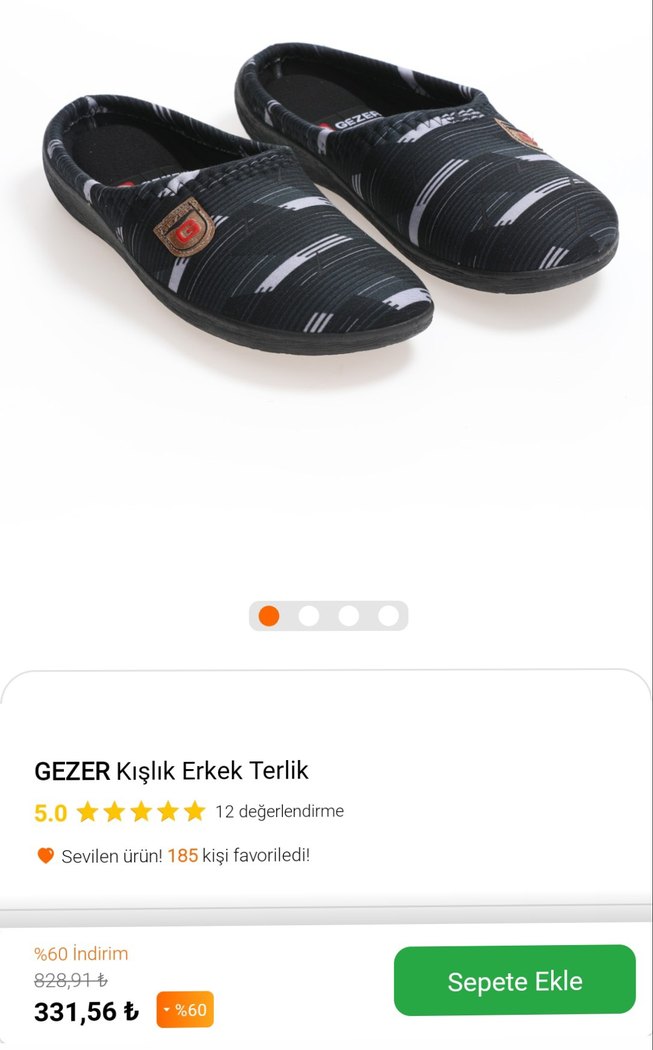 Erkek Siyah Bantlı Ev Terliği - Görsel 4