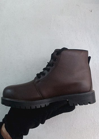 Kahverengi Deri Erkek Biker Bot - Görsel 3
