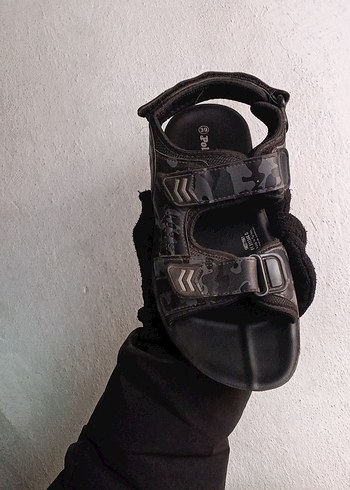 Erkek Siyah Kamuflaj Desenli Tokalı Sandalet - Görsel 3