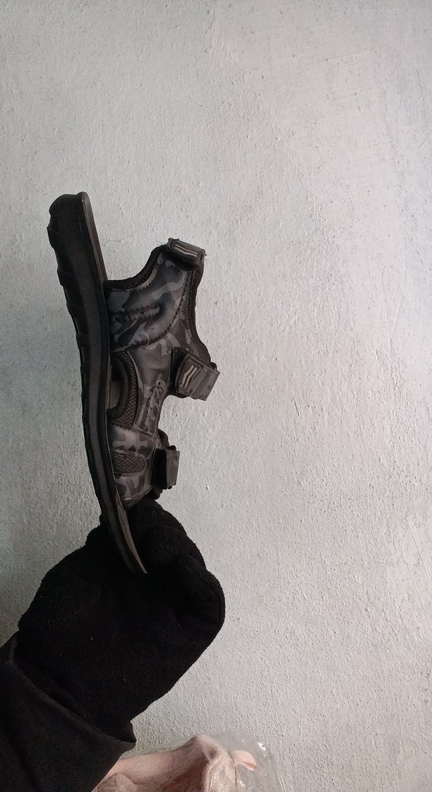 Erkek Siyah Kamuflaj Desenli Tokalı Sandalet - Görsel 5