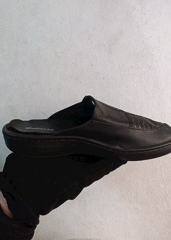 Erkek Siyah Minimalist Ev Terliği Velcro - Görsel 3