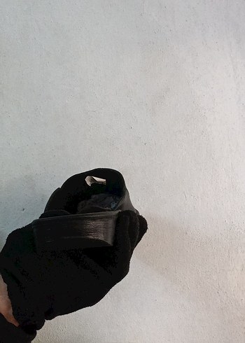 Erkek Siyah Minimalist Ev Terliği Velcro - Görsel 4