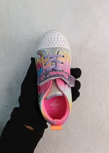 Renkli Kız Çocuk Spor Ayakkabı - Cırt Cırtlı - Görsel 4