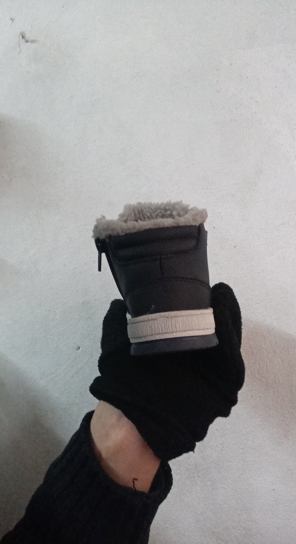 Gri Siyah Erkek Kürklü Street Wear Bot - Görsel 4