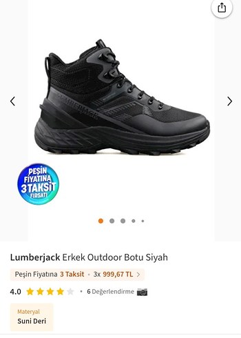 Siyah Bağcıklı Erkek Outdoor Ayakkabı - Görsel 9