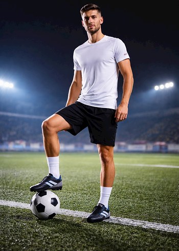 KİNETİX Erkek Siyah Zebra Desenli Bağcıklı Futbol Ayakkabısı - Görsel 7