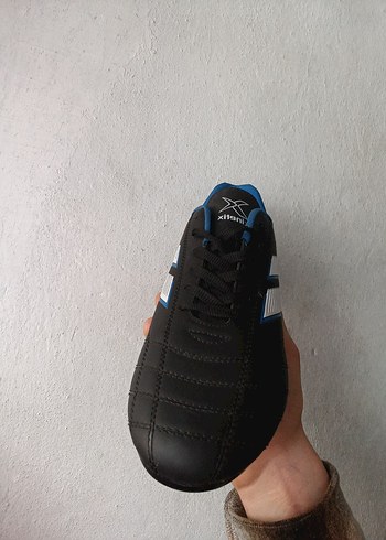 KİNETİX Erkek Siyah Zebra Desenli Bağcıklı Futbol Ayakkabısı - Görsel 3