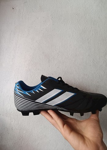 KİNETİX Erkek Siyah Zebra Desenli Bağcıklı Futbol Ayakkabısı - Görsel 4