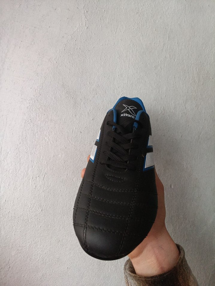 KİNETİX Erkek Siyah Zebra Desenli Bağcıklı Futbol Ayakkabısı - Görsel 3