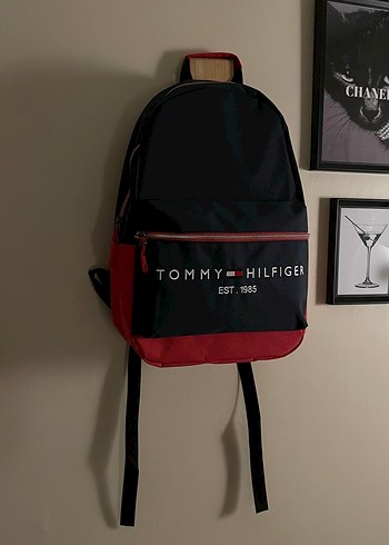 Tommy Hilfiger Kırmızı Siyah Sırt Çantası
