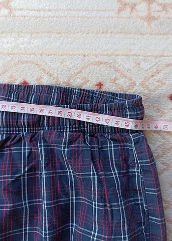 Erkek Lacivert Kareli Pijama Altı XL - Görsel 5