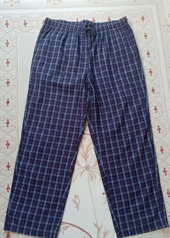 Erkek Lacivert Kareli Pijama Altı XL - Görsel 2