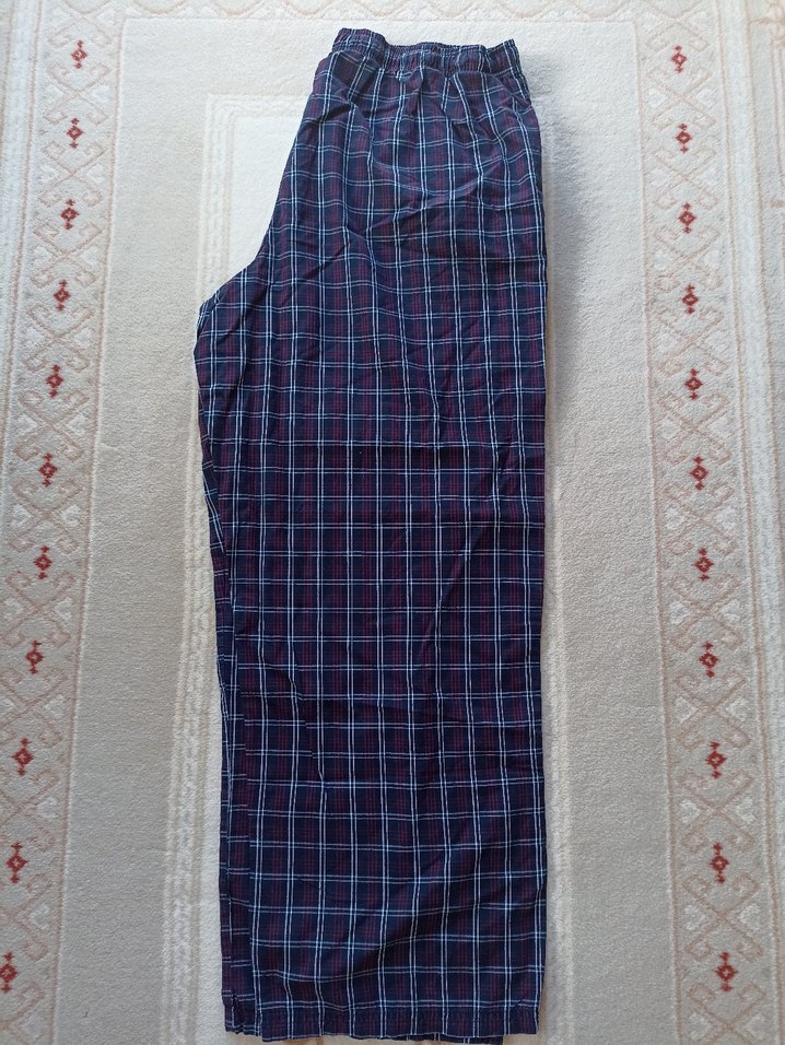 Erkek Lacivert Kareli Pijama Altı XL - Görsel 3