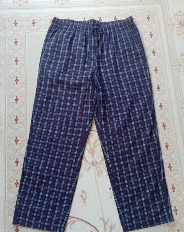 Erkek Lacivert Kareli Pijama Altı XL - Görsel 2