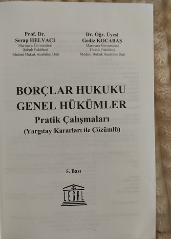  Borçlar Hukuku Genel Hükümler Pratik Çalışmaları