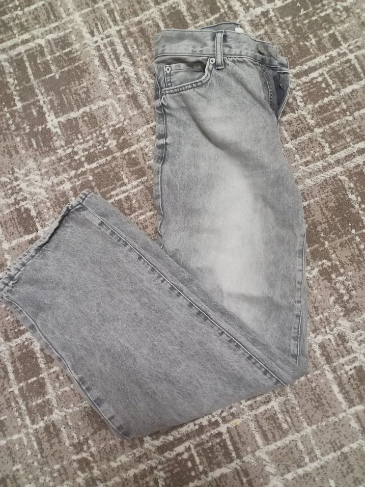 Gri orta bel jean - Görsel 2