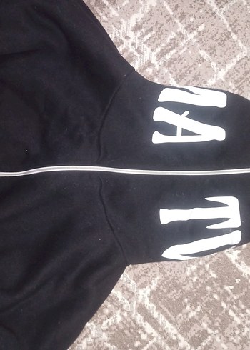 Örümcek Ağı Desenli Siyah Kapüşonlu Sweatshirt - Görsel 2