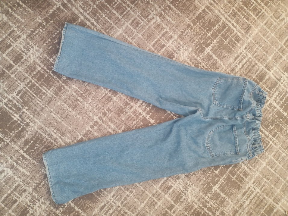 Kadın Mavi Bol Kesim pantolon - Görsel 2