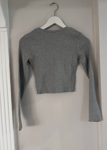 Diğer Gri Uzun Kollu Crop Top