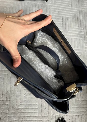 Beymen Mavi Deri Kadın Çanta - Buckle Detaylı - Görsel 3