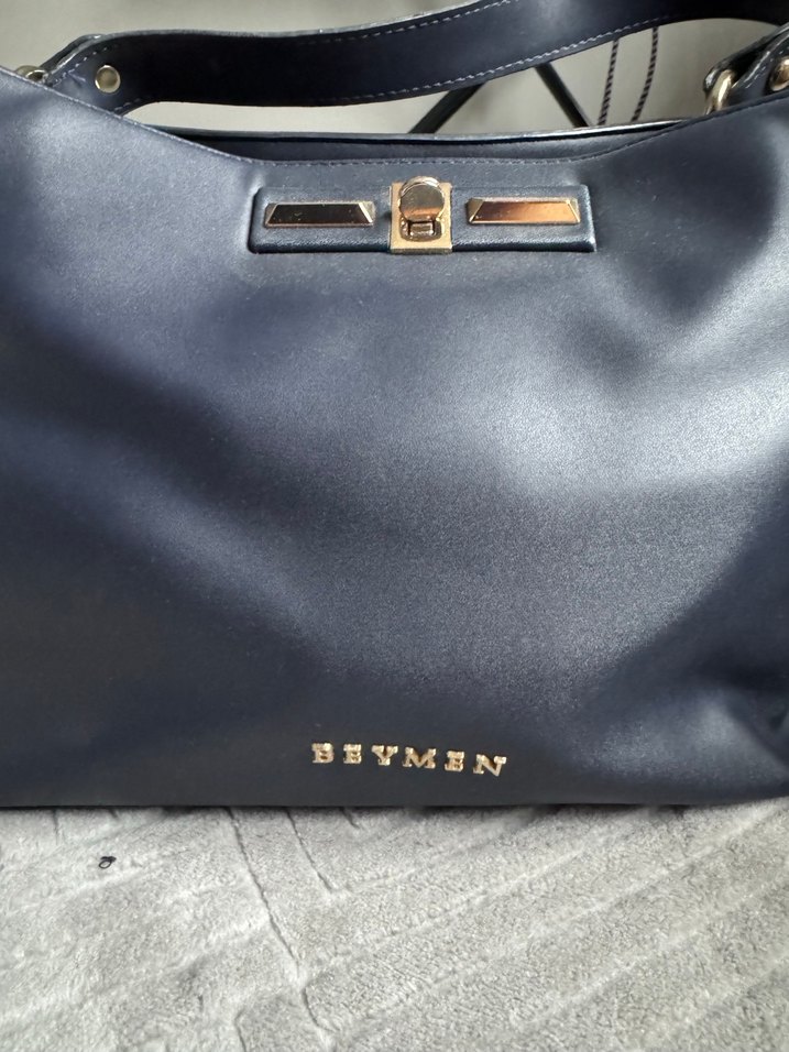 Beymen Mavi Deri Kadın Çanta - Buckle Detaylı - Görsel 4