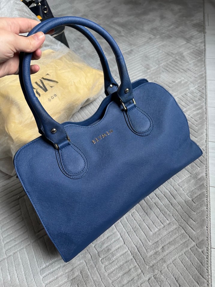 Beymen Kadın Mavi Deri Tokalı Çanta - Görsel 3